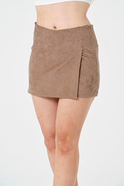 Rich Beige Shorts Skirt
