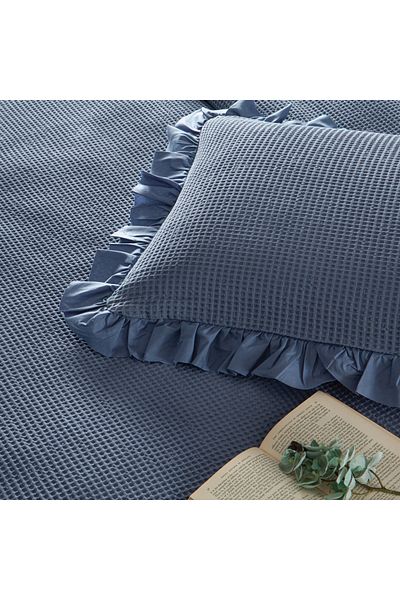 Linens Bsp Double Bed Cover Set Indigo