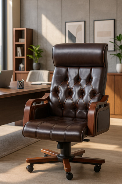 Herkese Mobilya Green Chester Ahşap Yönetici Koltuğu | Makam Koltuğu | Ofis Koltuğu