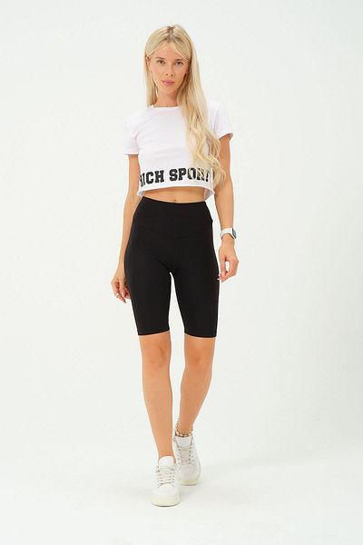 Rich Colanți scurti cu talie înaltă pentru femei Colanți sport elastici