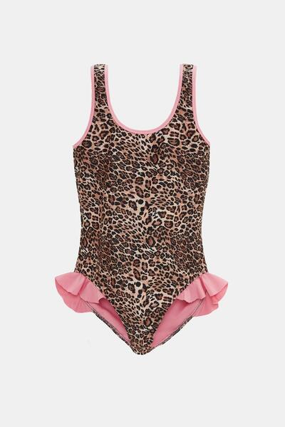 Amarelle Capetown Leopard Patterned Ruffled Children's Swimsuit