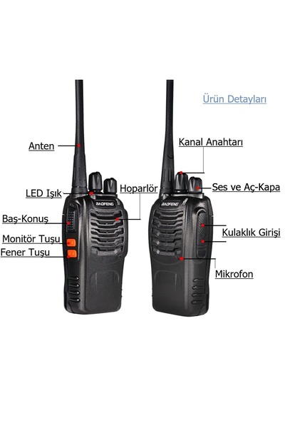 BAOFENG 10'lu Telsiz Seti BF-88E PMR Telsiz TYPE-C Batarya 2026 Model