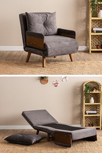 Pafu Cosmo Tekli Katlanır Yataklı Koltuk Gri