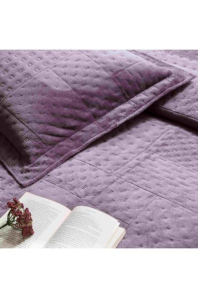 Taç Alvin Bedspread Set, Single Plum
