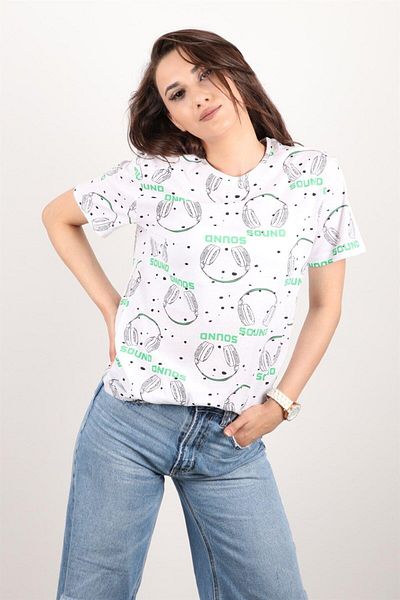 Rich Γυναικείο μπλουζάκι με στάμπα Crew Neck Oversize