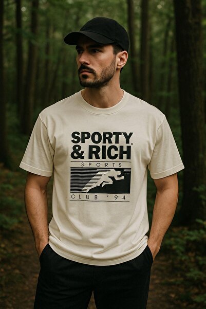 Rich Ανδρικό μπλουζάκι Basic Oversize Άνετη εφαρμογή 100% βαμβακερό μπλουζάκι με κοντό μανίκι