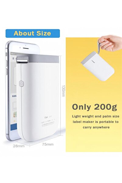 Generic Portable Label Marker Machine With 1 Roll Thermal Paper White