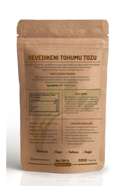 TAZEMİZ Devedikeni Tohumu Unu - Tozu 500gram