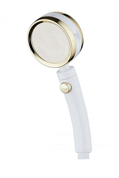 INNOVIO Shower Head with 360° Rotating Head ®, 4 Jet Modes, Water Saving, White/Gold Color