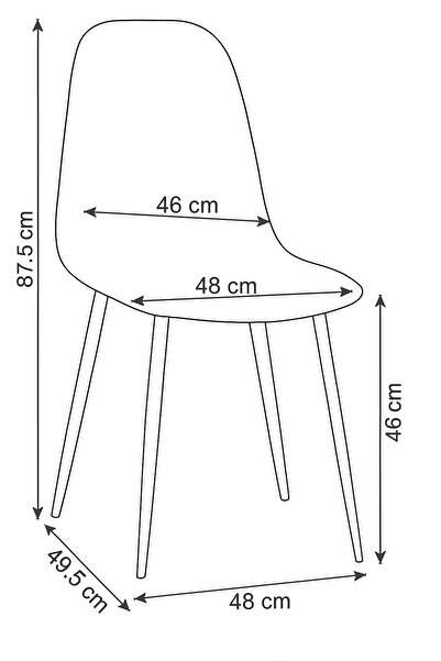 ARTA DOOR Set of 4 Rya Chairs Burgundy, HoReCa, Kitchen, Living Room, Office, Bedrooms, Hallways