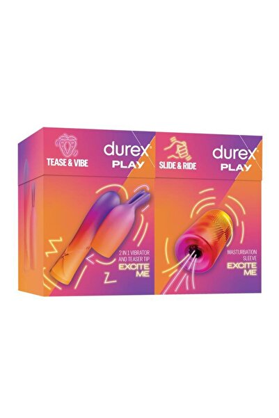 Durex 2'si 1 Arada Vibratör Ve Uyarıcı Başlık Manuel Mastürbatör