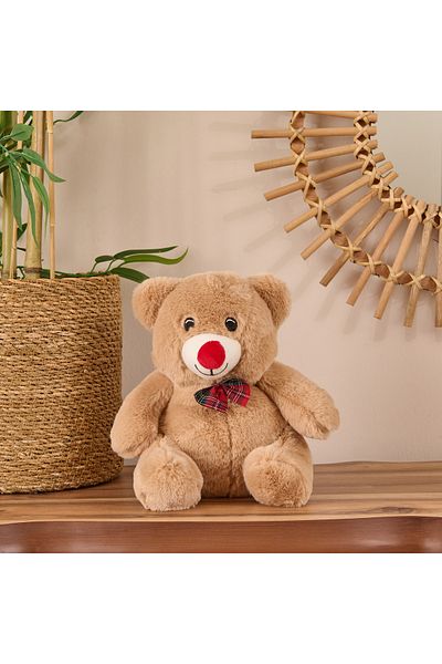 Evidea Soft Pillow with Bear Figure - Brown - 20x25 cm