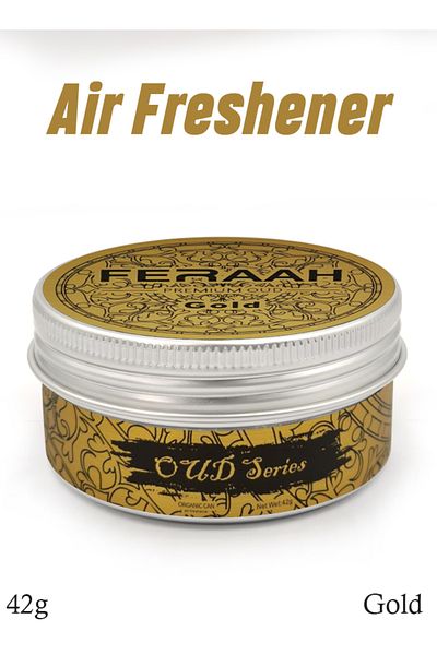 Generic Feraah Premium Oud Air Freshener Gold 42g Fine Fragrance, Odour Removal & Relaxing Ambience