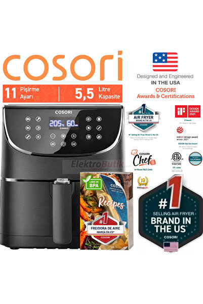 COSORI 5,5 L 11 Program, On Isitma ,sicak Tutma, Dokunmatik, Bulasikk Makinesinde Yikanabilir, 1700w