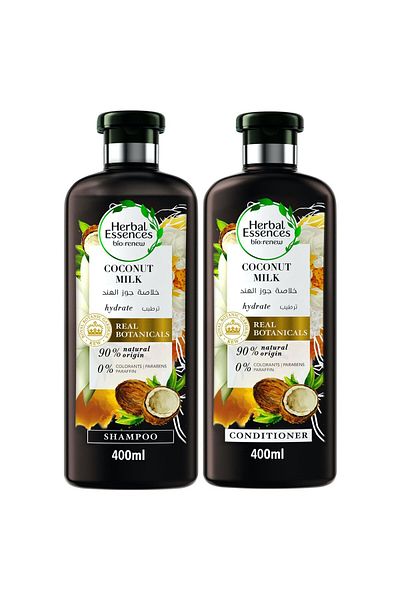 Herbal Essences Bio: Renew Natural Shampoo + Conditioner with Coconut Milk for Hair Hydration