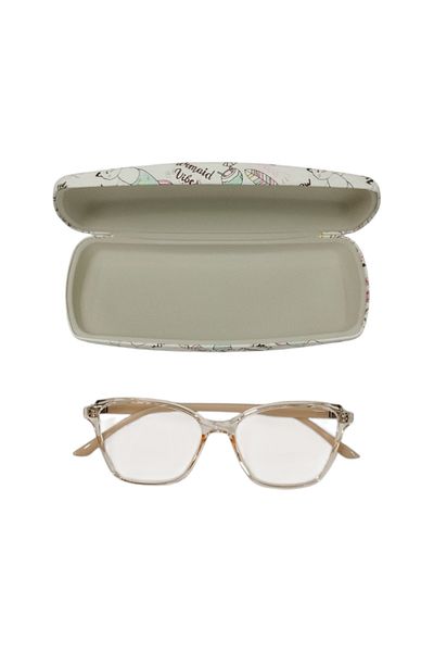 bonjorno aksesuar Oval Patterned Glasses Case for Optical Frame (Stiff) with Cleaning Cloth Gift