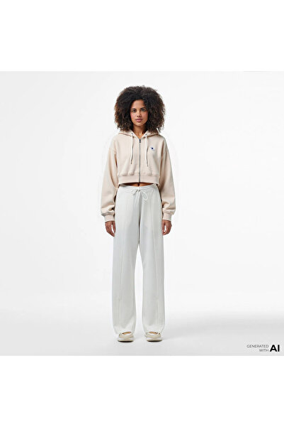 Converse Classic Kadın Fermuarlı Bej Hoodie