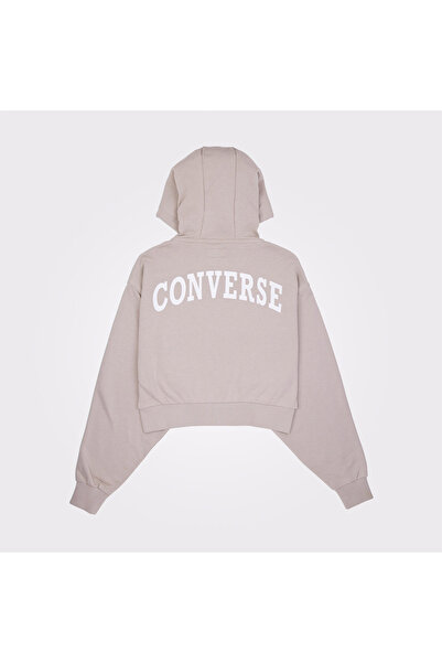 Converse Classic Kadın Fermuarlı Bej Hoodie