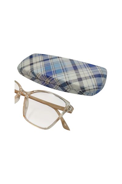 bonjorno aksesuar Oval Patterned Glasses Case for Optical Frame (Hard) Wiping Cloth with Gift