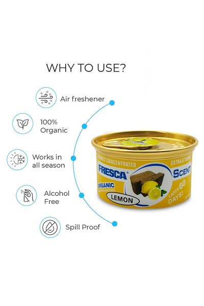 Generic Organic Can Air Freshener 42g Lemon Natural Scent, Long-lasting Freshness As-560-lm