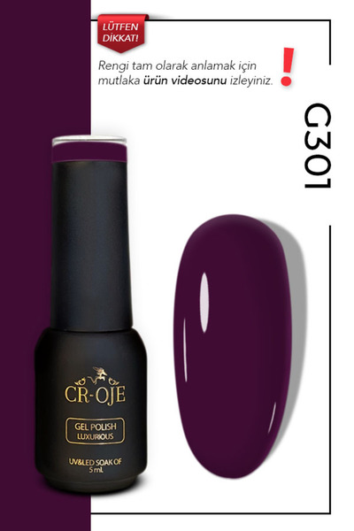 CROJE KALICI OJE Kalıcı Oje G301 - Patlıcan Mor (5 ML)
