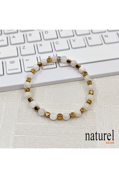 Naturel Tılsım Moonstone 6mm Natural Stone Unisex Bracelet