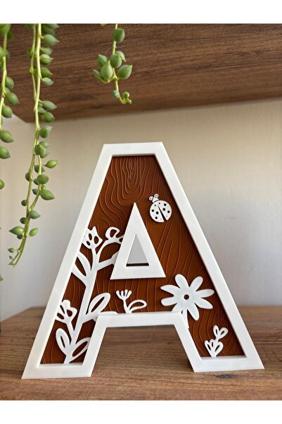 MOLDİVERSE3D KİŞİYE ÖZEL DEKORATİF HARF FİGÜRÜ AHŞAP DESENLİ--TEK HARF--15 CM