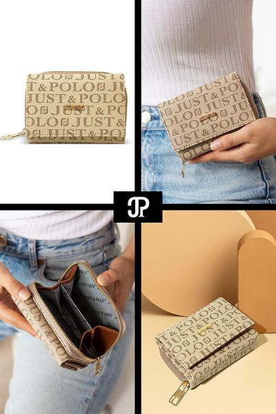 Just Polo Original Women's Luxury Series Soft Leather Stylish Card Holder Wallet with Coin & Paper Money Compartment Zipper
