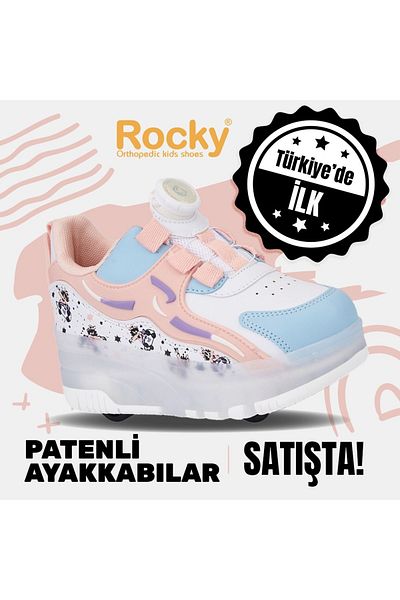 ROCKY SPORT Nils Girl's Comfortable Pink Sports Shoes & Sneakers with Skates and Lights |   New Style Skate Shoes