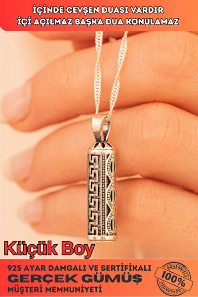 OSMANLI GÜMÜŞ Kadın Gümüş Cevşen Muska Zincir Geometrik Desenli