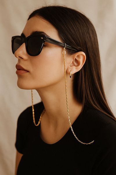Narflake Basic Ring Interlocking Anti-Tarnish Steel Glasses Chain – Stylish and Durable Chain Accessory