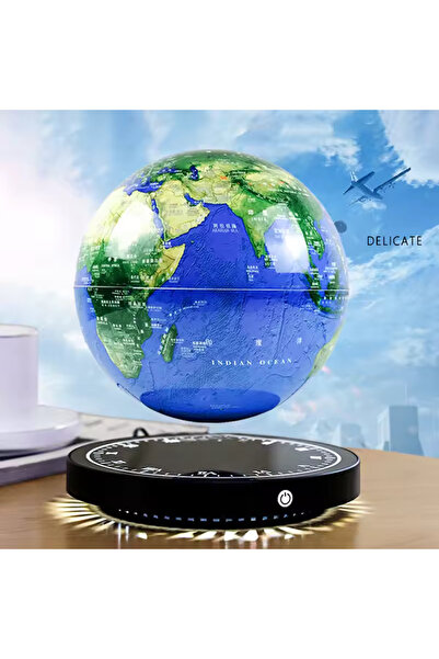 EN SİGA Havada Boşlukta Dönen Dünya Şeklinde Harita Dekoratif Aydınlatmalı Manyetik Rözenans