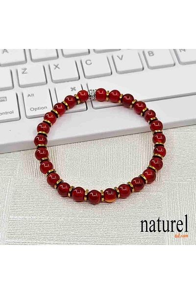 Naturel Tılsım Agate 6mm Natural Stone Unisex Bracelet