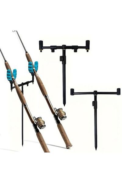 AVYRA Telescopic Adjustable Aluminum Triple Fishing Rod Support