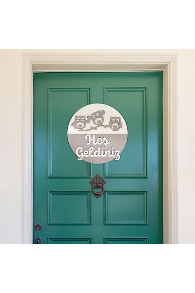 NewEastern Owl Family Welcome Door Ornament, Precision Laser Cut 3D Decorative Wall Ornament – Derestone