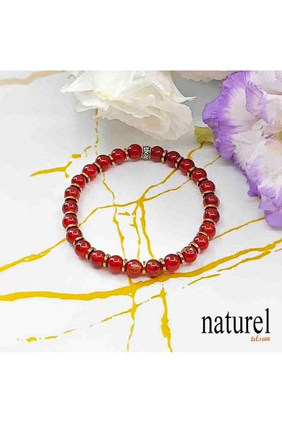 Naturel Tılsım Agate 6mm Natural Stone Unisex Bracelet
