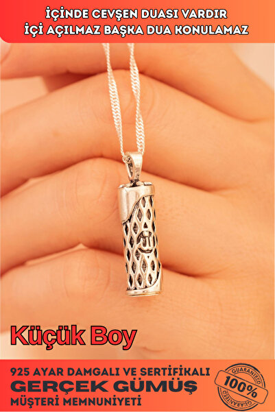 OSMANLI GÜMÜŞ Gümüş Allah Yazılı Bayan Muska Cevşen Kolye