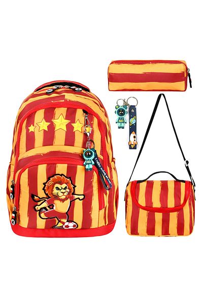 Bodmar Çanta Since 2023 Fan Yellow Red Cimbom Children's Primary School School Bag Set (Bag Thermal Lunch Bag Pen Holder)