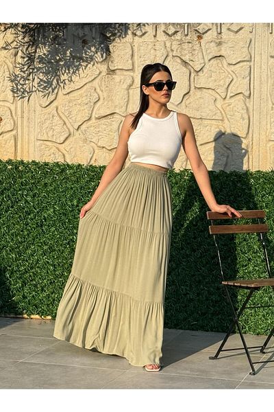 ENDAMIM Plus Size Viscosse Skirt