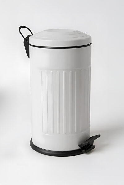 Eforeca Vintage Çöp Kovası Çizgili Gri 16 Lt