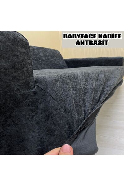 KILIFSAN BABYFACE KADİFE KUMAŞ ÜÇLÜ & ÇEKYAT KOLTUK KILIFI
