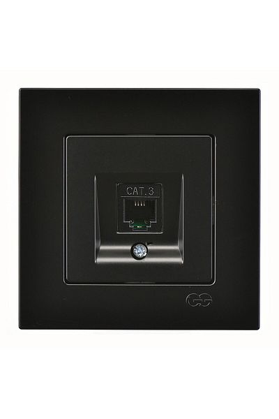 Günsan Elektrik Günsan Eqona Metallic Black Numeris Telephone Socket (Cat3)
