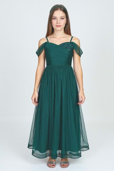 Mnk Baby&Kids Dilina Girl's Chiffon Evening Dress M00747 Green