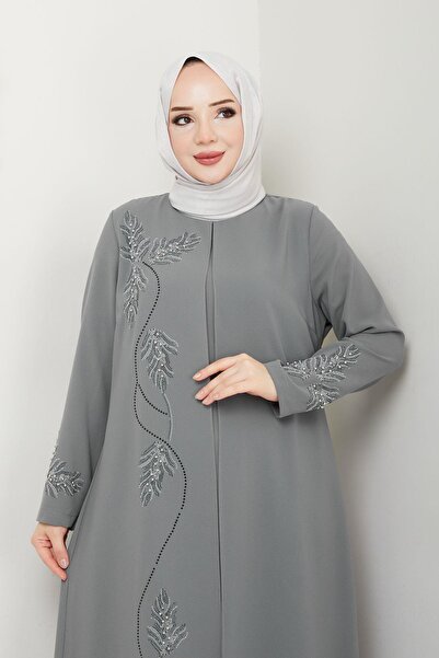 ESLEMNUR Rochie de mamă cu frunze de piatră de mărime mare En7008