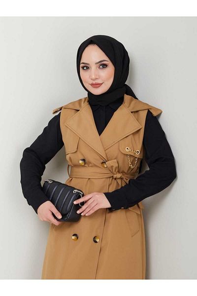 MODA Long Vest Bondit Fabric Gbyelek0001