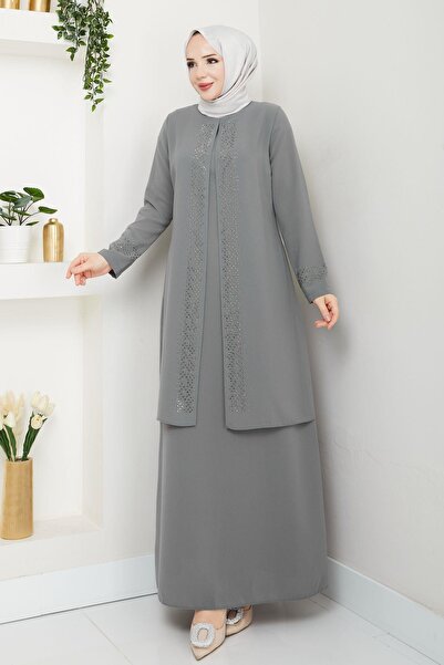 ESLEMNUR Plus Size Mother Dress with Sprinkled Stones