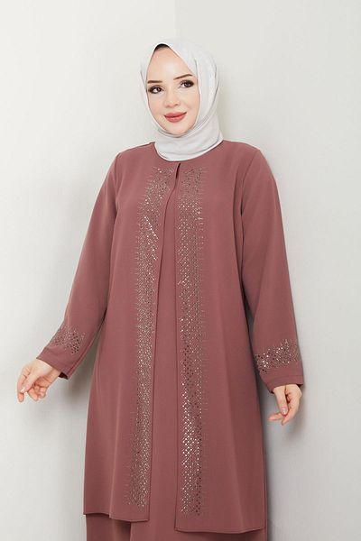 ESLEMNUR Plus Size Mother Dress with Sprinkled Stones