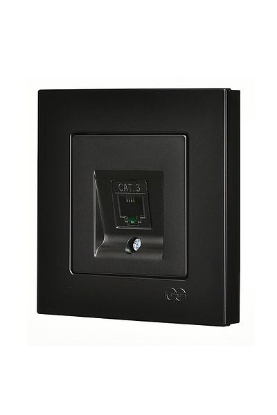 Günsan Elektrik Günsan Eqona Metallic Black Numeris Telephone Socket (Cat3)