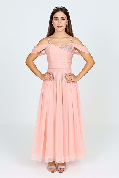 Mnk Baby&Kids Dilina Kız Çocuk Şifon Abiye M00747 SOMON