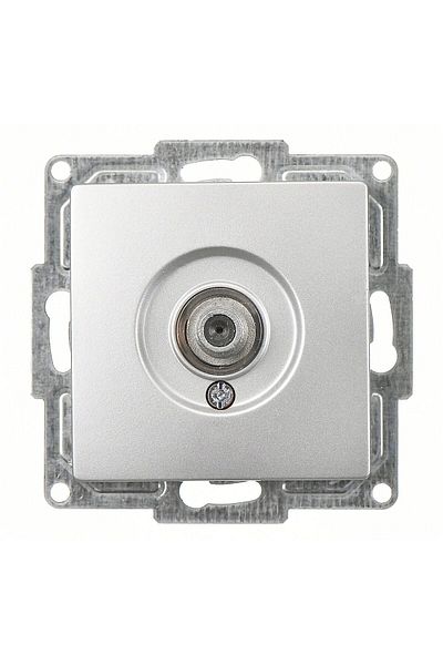 Günsan Visage Silver Single Satellite Socket with F Connector (PASS-TOP) Mechanism